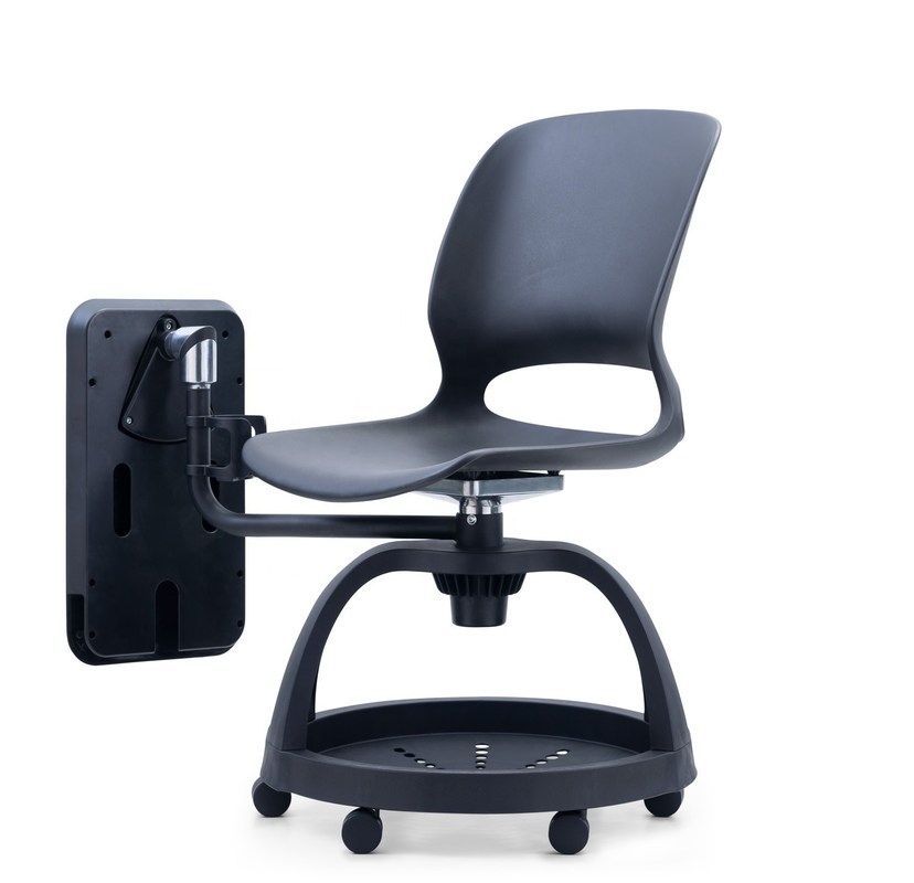 School Training Room Chair With Writing Pad And Storage Bracket Plastic Student Chair