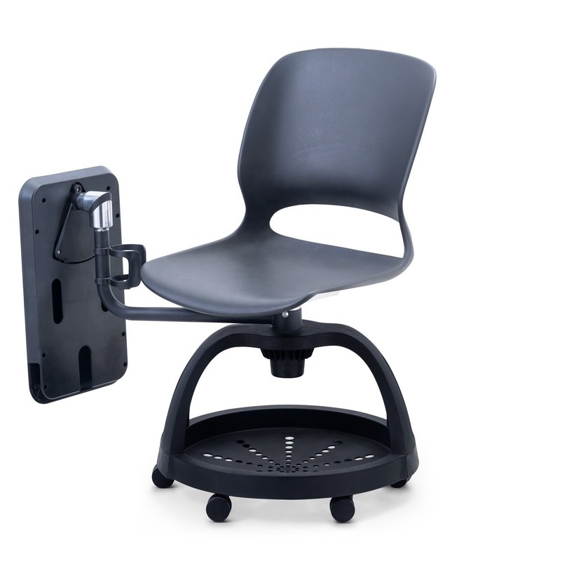 School Training Room Chair With Writing Pad And Storage Bracket Plastic Student Chair