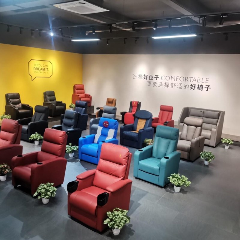 Wood Frame Home Theater Chair Classic Style Luxury Movie Theater Seating For Living Room