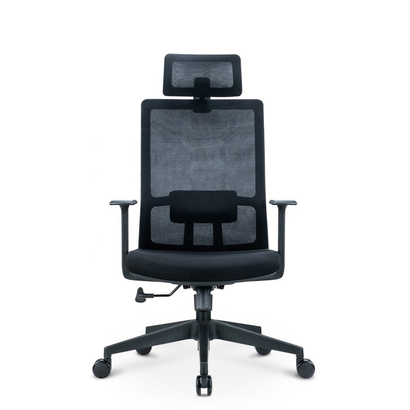 Adjustable Height Ergonomic Black Swivel Mesh Chair with Back and Head Support OEM ODM