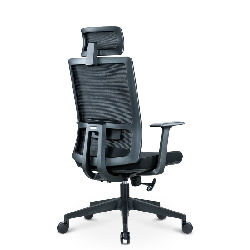 Adjustable Height Ergonomic Black Swivel Mesh Chair with Back and Head Support OEM ODM