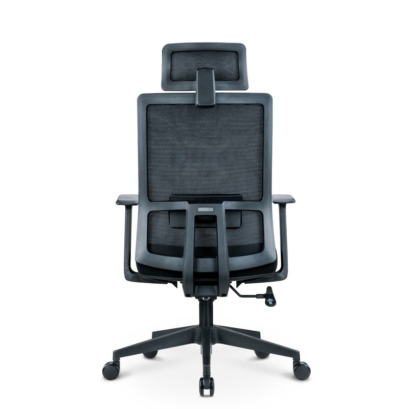 Adjustable Height Ergonomic Black Swivel Mesh Chair with Back and Head Support OEM ODM