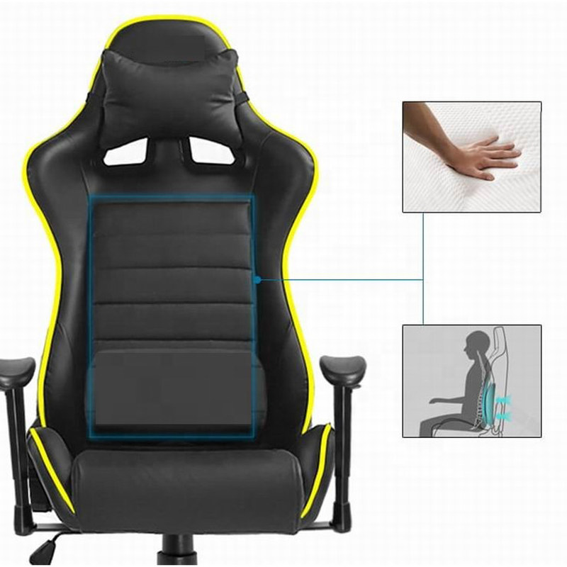 Synthetic Leather RGB Gaming Chair with Massage Function RGB Lights and High Comfort