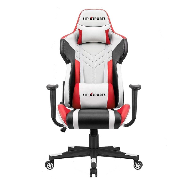 Professional White PU Leather Racing Gaming Chair for Comfortable E-sports Experience