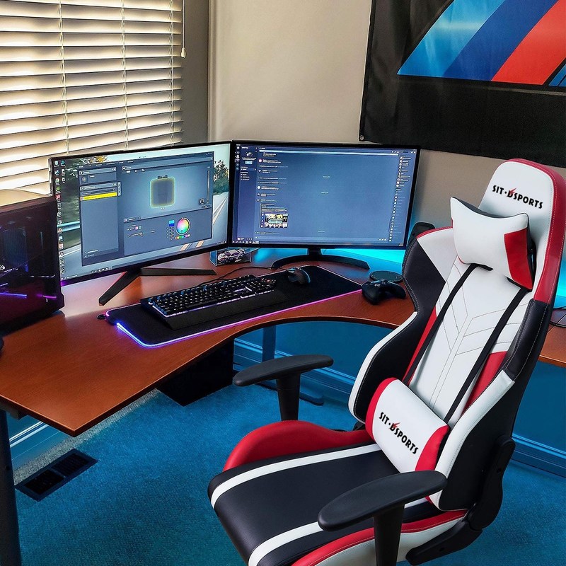 Professional White PU Leather Racing Gaming Chair for Comfortable E-sports Experience