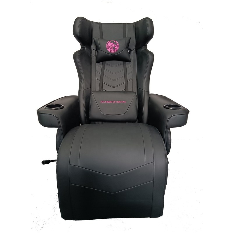 Gaming Room Must-Have All Black Luxury Gaming Chair with Cup Holder and Bluetooth Speakers