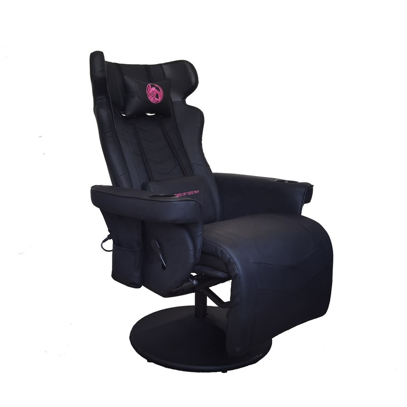 Office Gaming Chair with Cup Holder and Bluetooth Speakers in Racing Style PU Leather