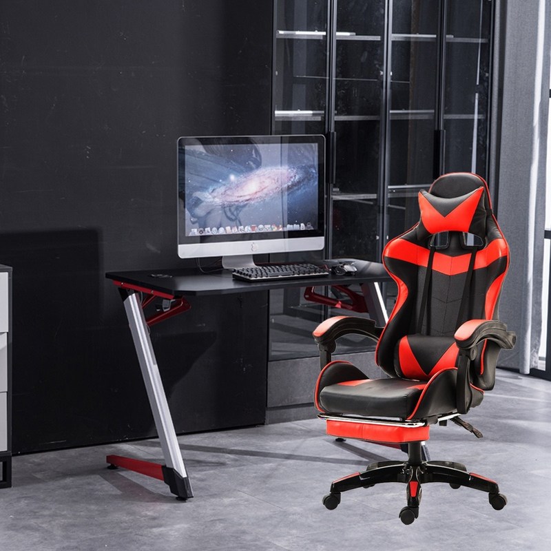 Metal Type Iron PU Leather Gaming Chair Adjustable Comfortable Gaming Chair