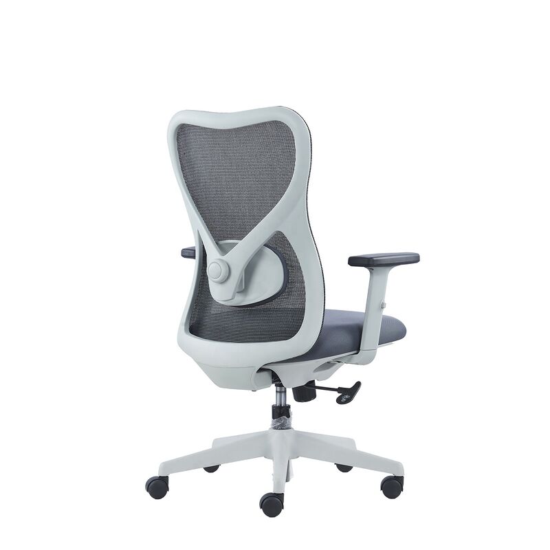 Luxury Comfortable Swivel Office Chair Modern Ergonomic Grey Frame Mesh Computer Chair 2D Adjustable Arm Staff Revolving Chair