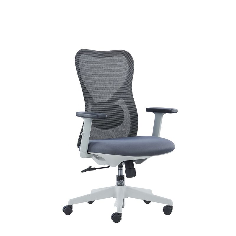 Luxury Comfortable Swivel Office Chair Modern Ergonomic Grey Frame Mesh Computer Chair 2D Adjustable Arm Staff Revolving Chair