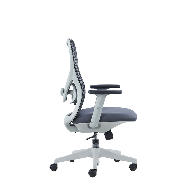 Luxury Comfortable Swivel Office Chair Modern Ergonomic Grey Frame Mesh Computer Chair 2D Adjustable Arm Staff Revolving Chair