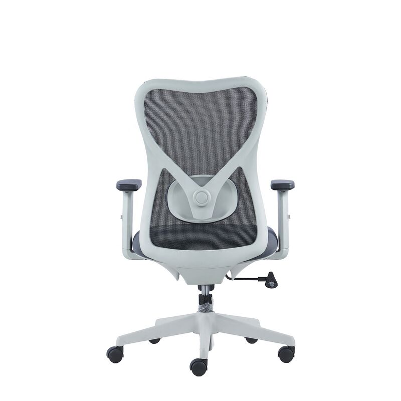 Luxury Comfortable Swivel Office Chair Modern Ergonomic Grey Frame Mesh Computer Chair 2D Adjustable Arm Staff Revolving Chair