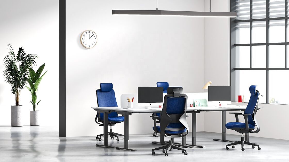 Luxury Adjustable Executive Office Chair Ergonomic Swivel Work Computer Mesh Fabric Antique Foam Design With Metal Aluminum