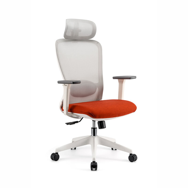 Luxury Office Revolving Executive Chair 2D Armrest Adjustable White Back Comfortable Chair Cushion Ergonomic Mesh Office Chair
