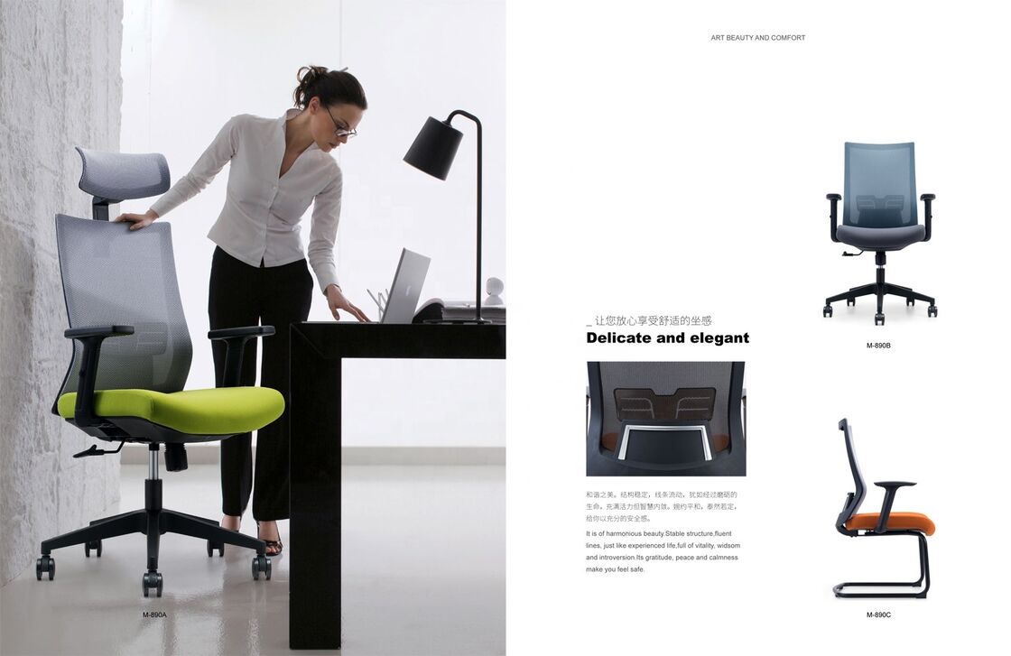 M890A Height Adjustable Mesh Office Executive Chair 2D Armrest Ergonomic Luxury Office Chair Office Boss Chair Cadeira De Almoco