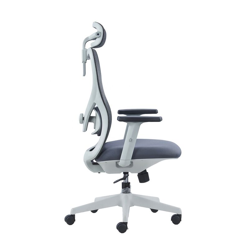 Luxury Comfortable Swivel Office Chair Modern Ergonomic Grey Frame Mesh Executive Chair 2D Adjustable Headrest Revolving Chair