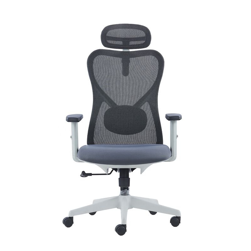 Luxury Comfortable Swivel Office Chair Modern Ergonomic Grey Frame Mesh Executive Chair 2D Adjustable Headrest Revolving Chair