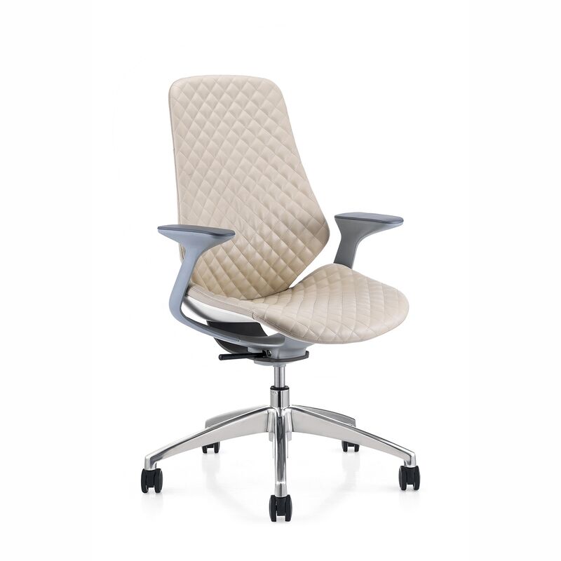Luxury New Design Conference Meeting Room Adjustable Seat Hight Ergonomic Swivel Leather Cover Office Chair With Fixed Armres