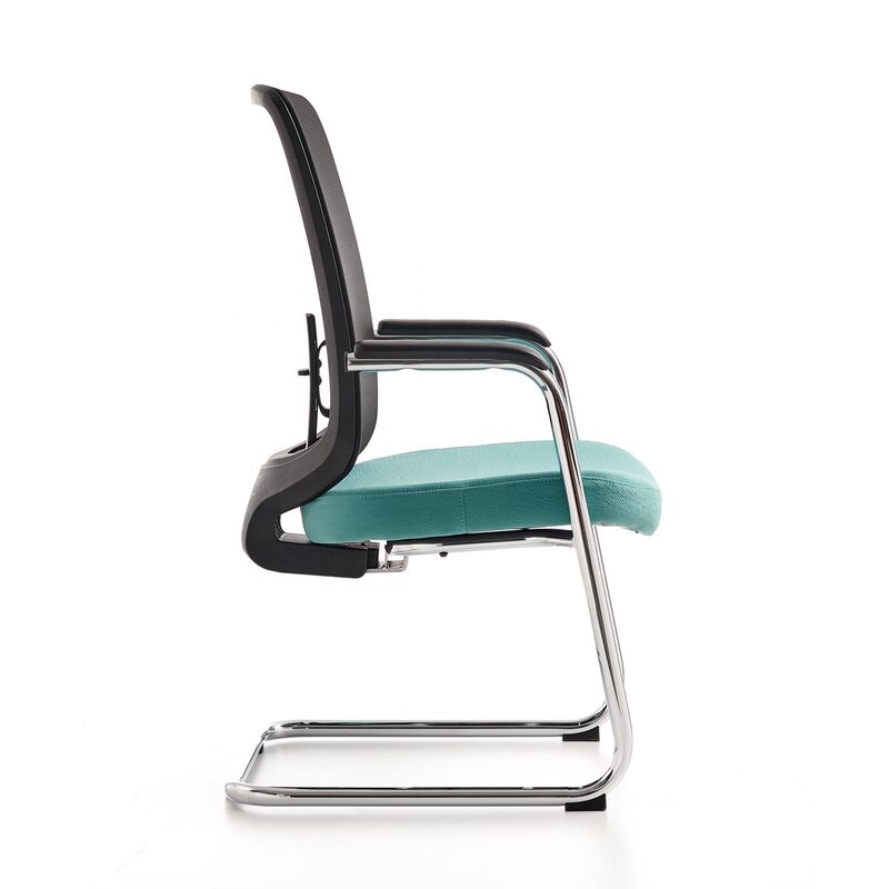 Office Room Conference Visitor Comfortable Steel Frame Medium Back Mesh Office Chair Cheap Fabric Train Chairs Free Shipping