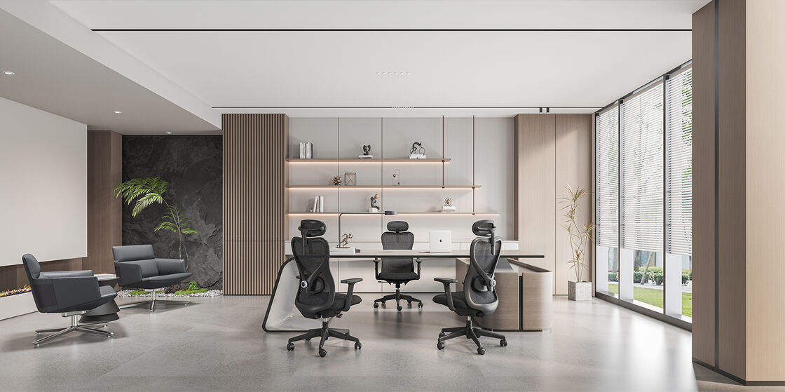 Luxury Comfortable Swivel Office Chair Modern Ergonomic Grey Frame Mesh Executive Chair 2D Adjustable Headrest Revolving Chair