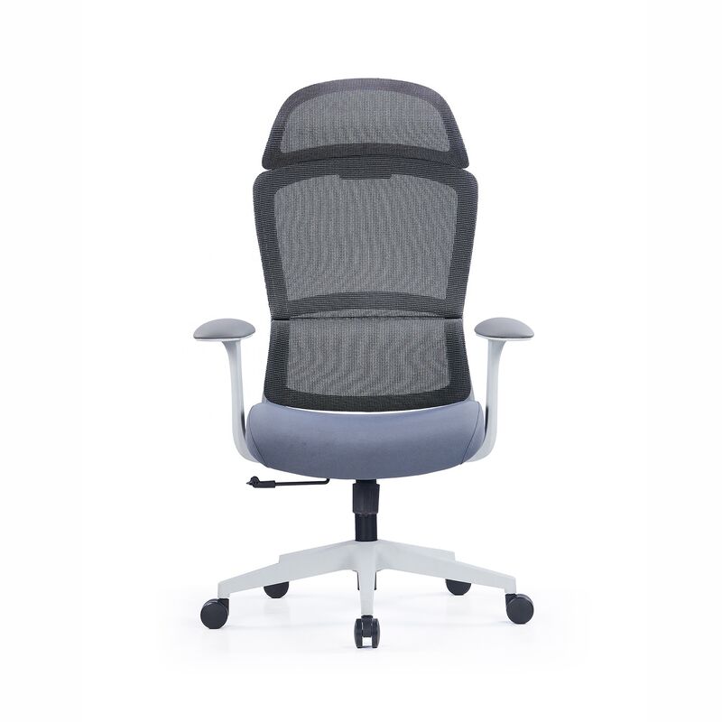 Luxury Swivel Office Chair Modern Ergonomic Grey Frame Mesh Executive Chair Adjustable Headrest Revolving Chair Wide Arm Surface
