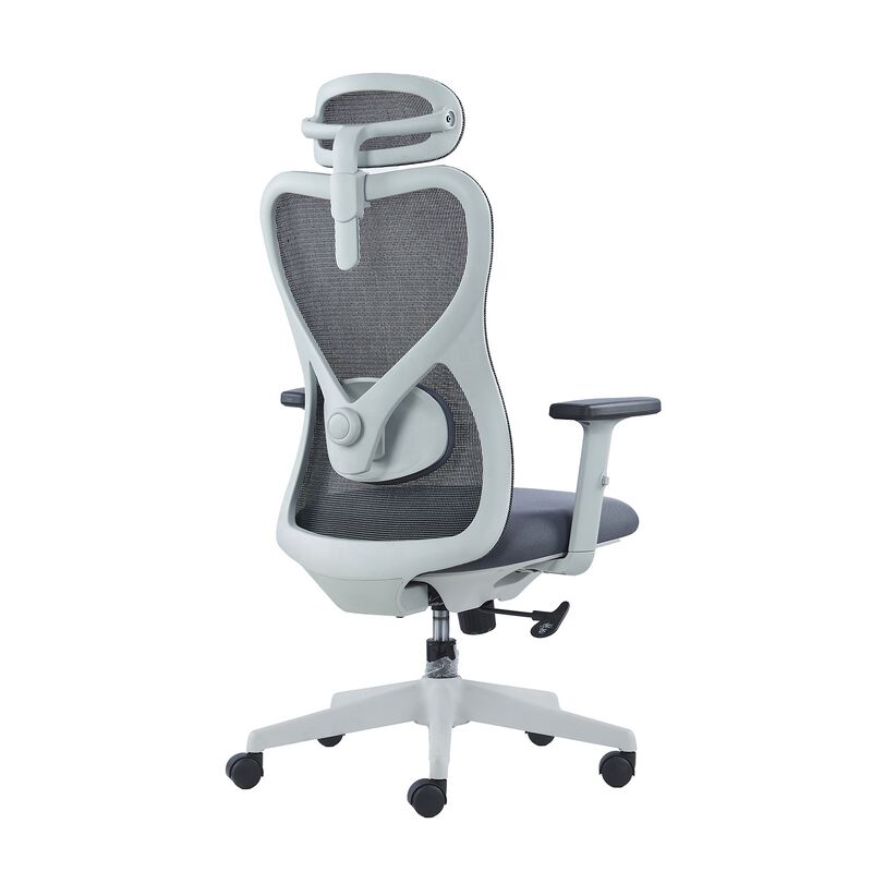 Luxury Comfortable Swivel Office Chair Modern Ergonomic Grey Frame Mesh Executive Chair 2D Adjustable Headrest Revolving Chair