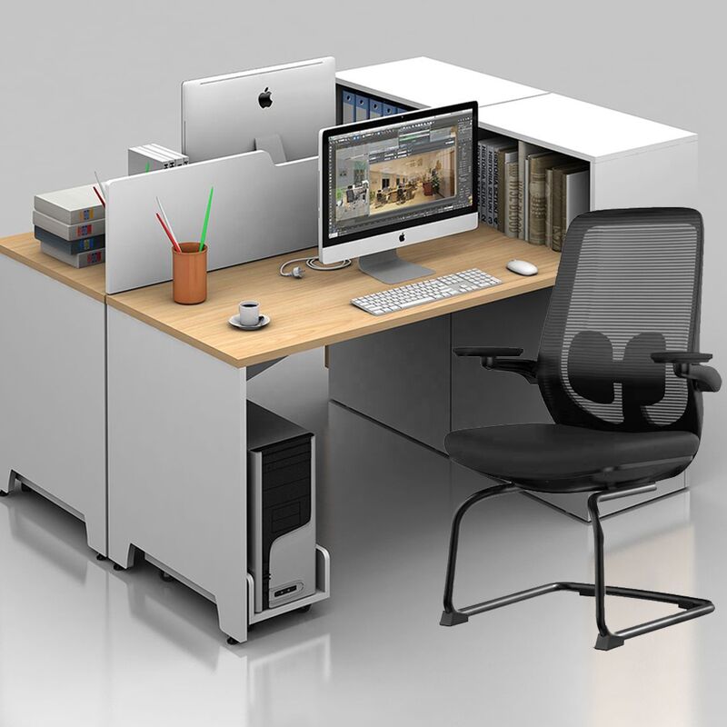 Mid Back Mesh Executive Office Chair 2D Arm Stainless Steel Metal Type