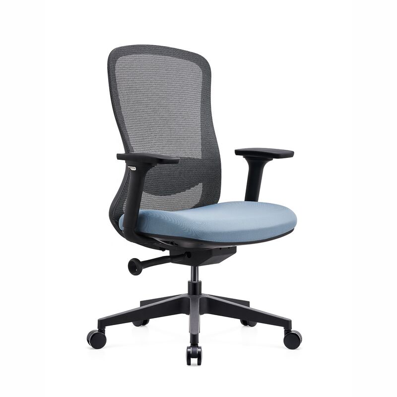 4D Adjustable Armrest Ergonomic Mesh Task Chair Blue Modern Swivel Mesh Fabric Office Chair