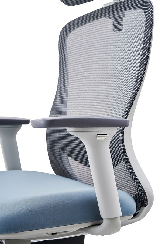 4D Adjustable Armrest Ergonomic Mesh Task Chair Blue Modern Swivel Mesh Fabric Office Chair