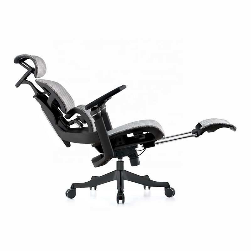 Luxury Sillas De Oficina Headrest Executive Swivel Ergonomic Office Chairs High Back Full Mesh Grey Computer Chair 6D Armrest