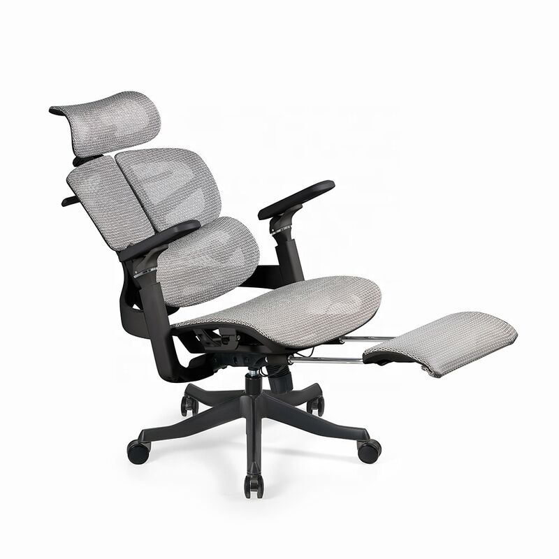 Luxury Sillas De Oficina Headrest Executive Swivel Ergonomic Office Chairs High Back Full Mesh Grey Computer Chair 6D Armrest