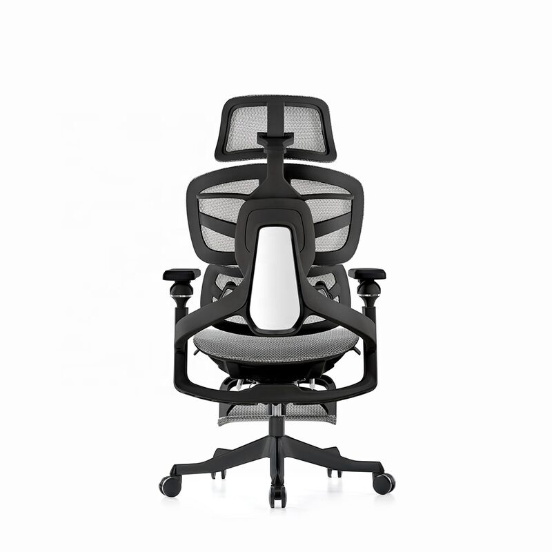 Luxury Sillas De Oficina Headrest Executive Swivel Ergonomic Office Chairs High Back Full Mesh Grey Computer Chair 6D Armrest