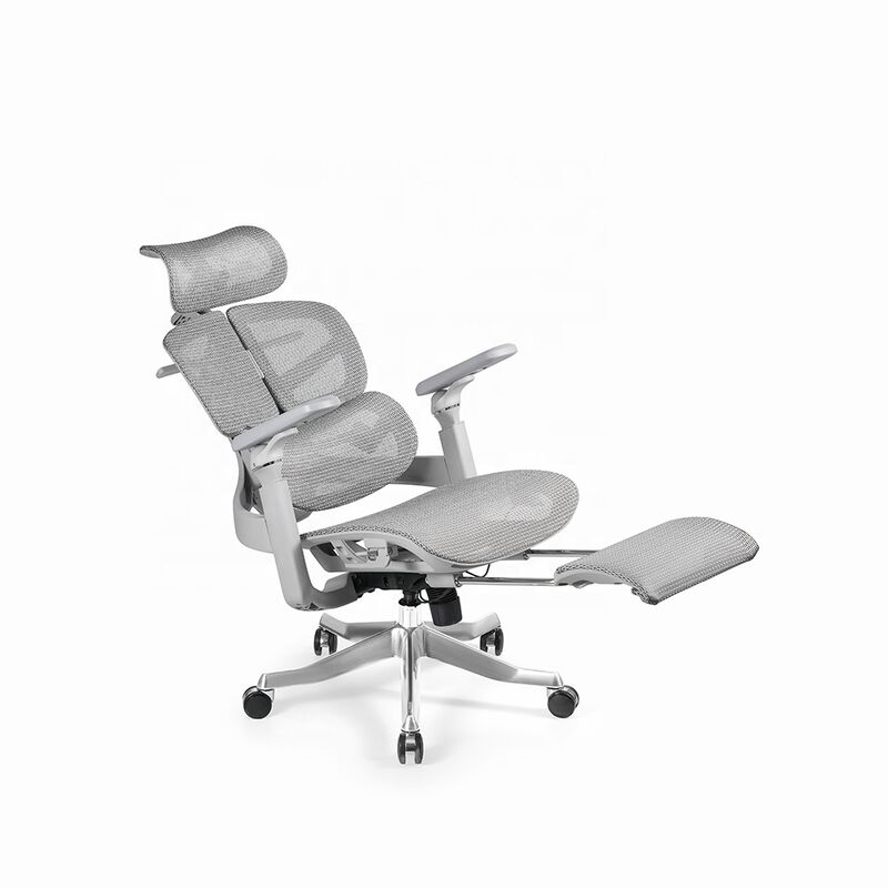 Modern Luxury Sillas De Oficina Headrest Executive Swivel Ergonomic Office Chairs High Back Full Mesh Grey Desk Computer Chair6D