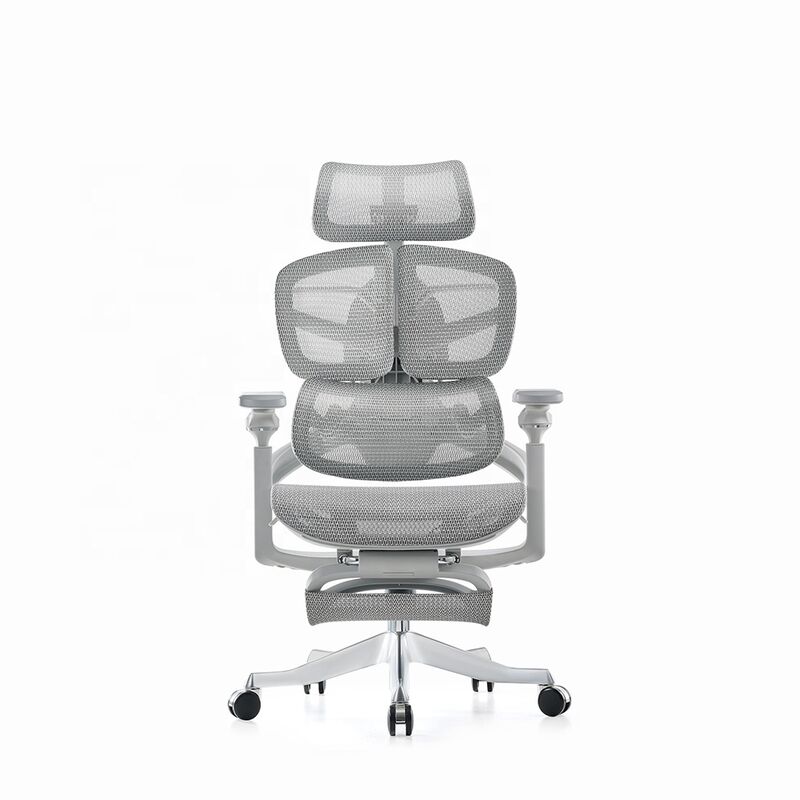 Modern Luxury Sillas De Oficina Headrest Executive Swivel Ergonomic Office Chairs High Back Full Mesh Grey Desk Computer Chair6D