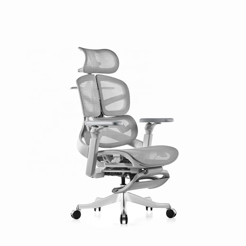 Modern Luxury Sillas De Oficina Headrest Executive Swivel Ergonomic Office Chairs High Back Full Mesh Grey Desk Computer Chair6D