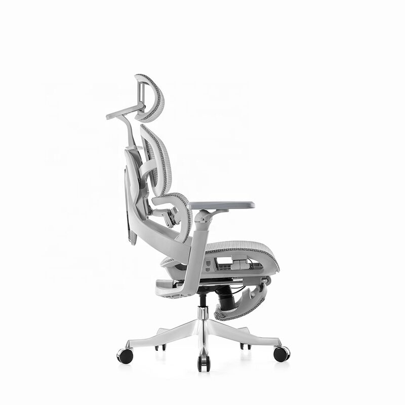 Modern Luxury Sillas De Oficina Headrest Executive Swivel Ergonomic Office Chairs High Back Full Mesh Grey Desk Computer Chair6D