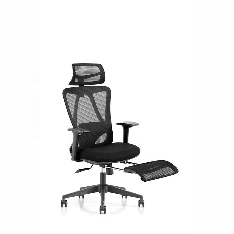 High quality ergonomic reclining revolving chair with footrest mesh office recliner chair Gerente Cadeira free sample shipping