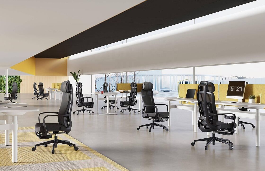 Modern Office Furniture Comfortable Armrest Adjustable Footrest Swivel Mesh Executive Ergonomic Office Chair With Lumbar Support