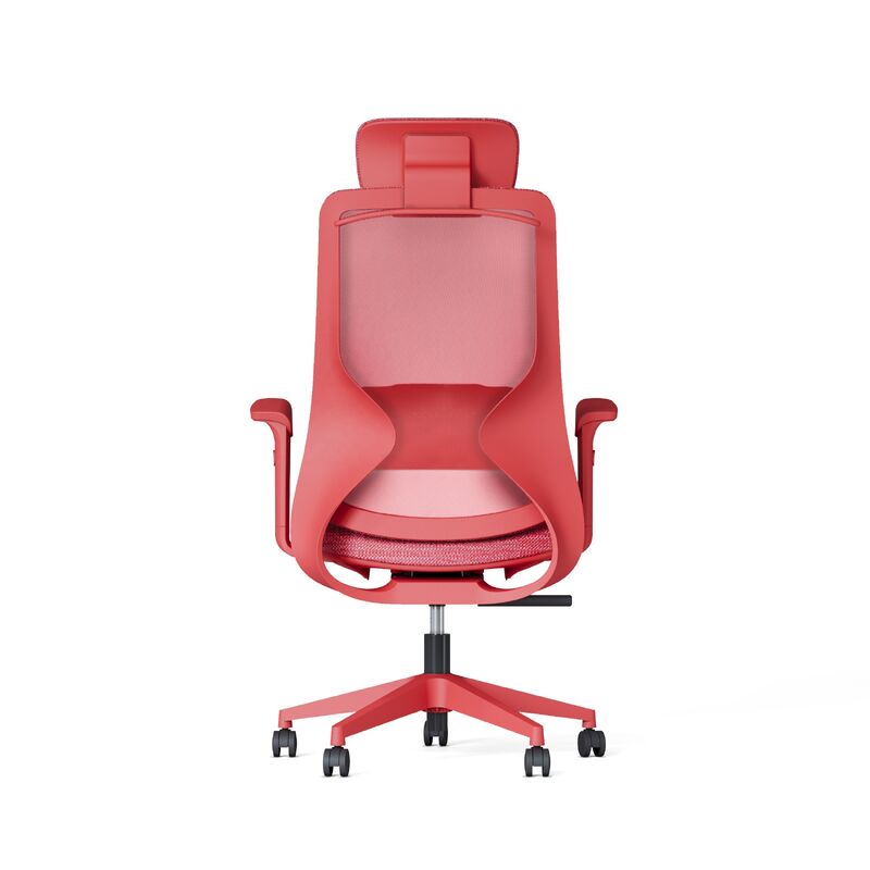 High Back Red Executive Reclining Office Chair With Lumbar Support For Manager