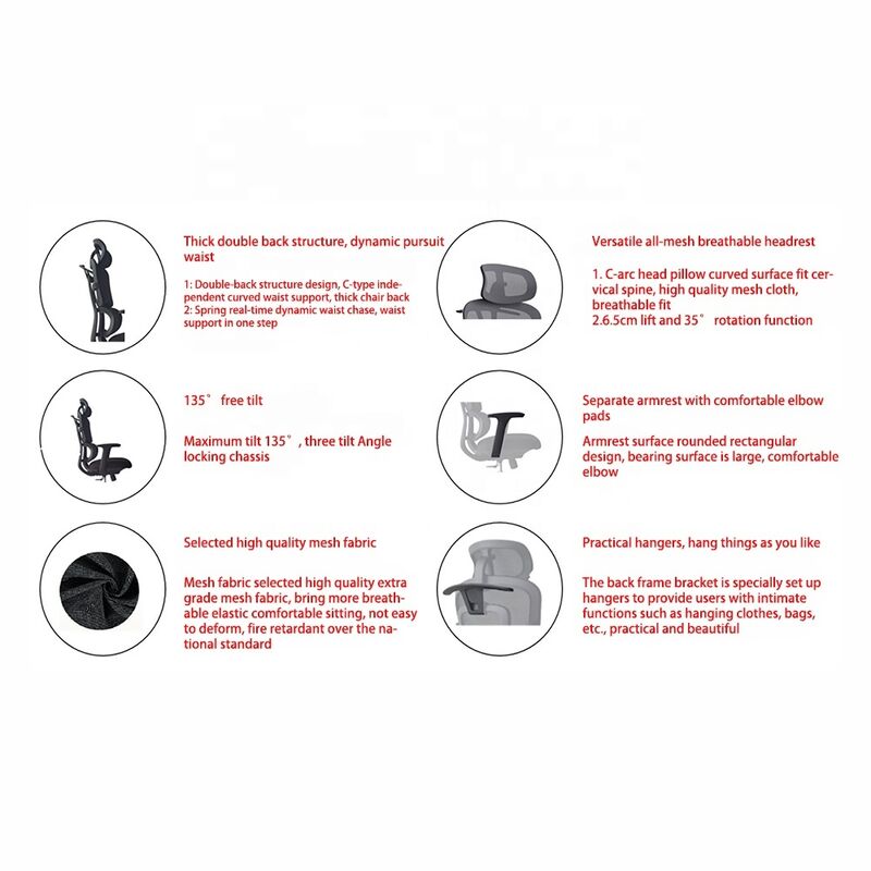 OEM Mesh Back Executive Chair High Back Soft Wear Resistant With High End Texture