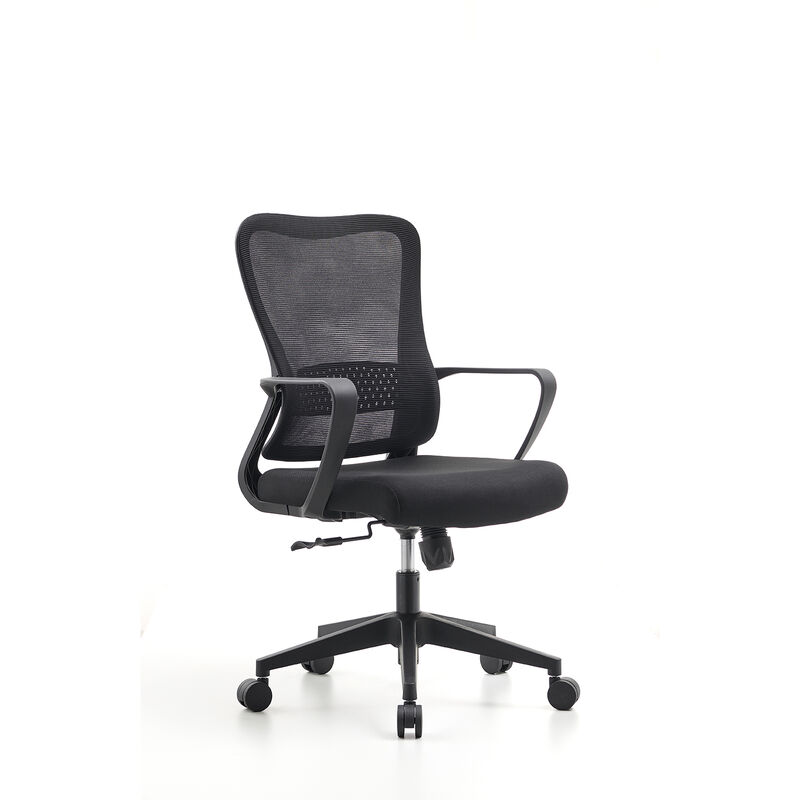 Chaise de bureau ergonomique en maille avec dossier en maille respirante, hauteur d'assise réglable et fonction pivotante pour les environnements de bureau