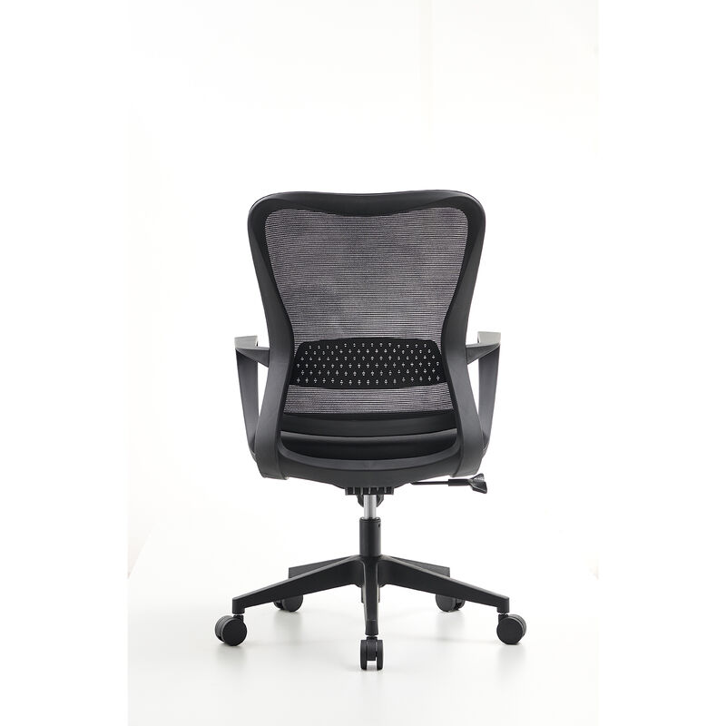 Chaise de bureau ergonomique en maille avec dossier en maille respirante, hauteur d'assise réglable et fonction pivotante pour les environnements de bureau