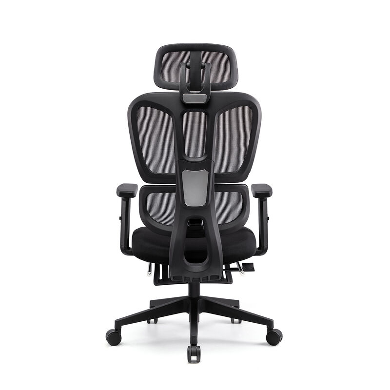 Ergonomischer Bürostuhl für Führungskräfte mit Fußstütze für Mittagsschlaf, verstellbarer Lordosenstütze, atmungsaktivem Netzrücken und langlebigem Rahmen für lange Haltbarkeit