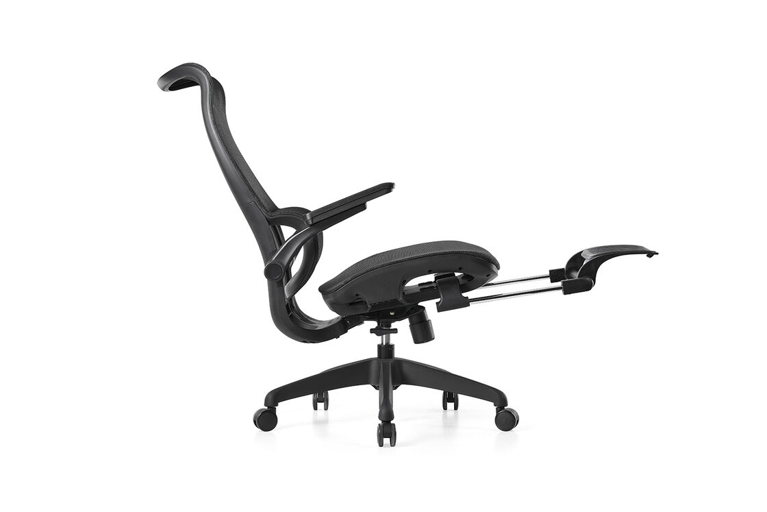 Ergonomischer Büro-Exekutivstuhl Heben Ausgestattet mit Lendenunterstützung Einstellbare Sitzhöhe und glatte Rollräder für das Büro mit Fußstütze Mittagspause