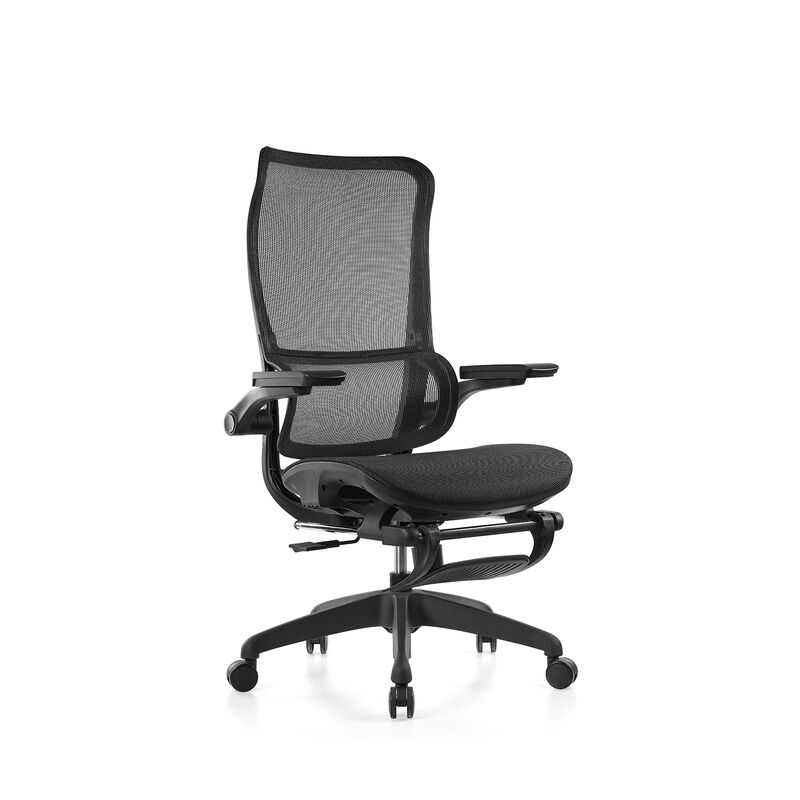 Ergonomischer Büro-Exekutivstuhl Heben Ausgestattet mit Lendenunterstützung Einstellbare Sitzhöhe und glatte Rollräder für das Büro mit Fußstütze Mittagspause