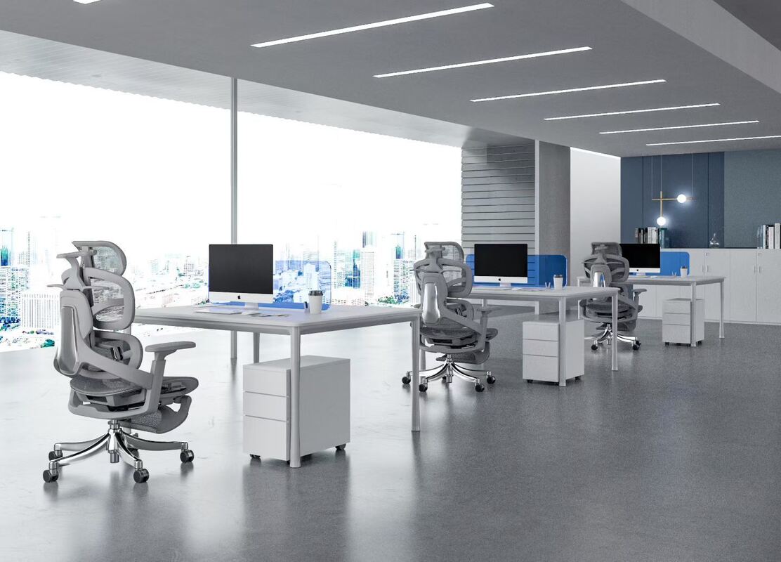 Ergonomischer Netz-Bürostuhl, Chefsessel mit Fußstütze, Mittagsschlaf, mit verstellbarer Lordosenstütze, atmungsaktivem Netzrücken und Sitzpolster sowie strapazierfähigem Rahmen für lange Haltbarkeit